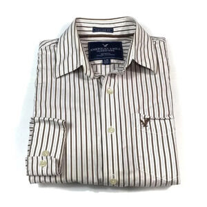 BF565 AE Vintage Fit Striped Button Shirt L